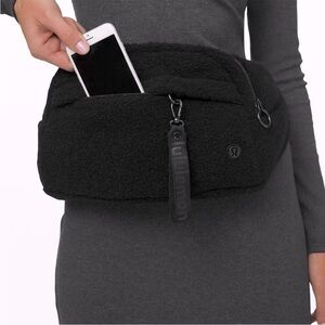 lululemon athletica Black Crossbody Fleece Bag